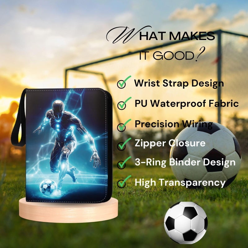 CHIMORY Soccer Card Binder 900 Pockets  Trading Card Binder Soccer Sports Card Holder with 50 Removable Sleeves  Double Sided Pocket Sport Card Collection PU Leather Collectible Trading Card Albums - Image 2